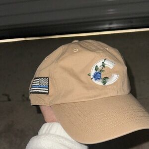 Tan Embroidered cubs Cap limited edition.